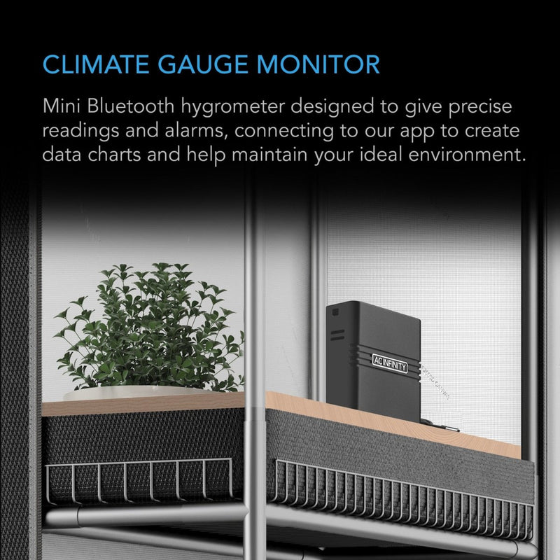 AC Infinity CLOUDCOM A1 Mini Smart Thermo - Hygrometer with 12 FT Sensor Probe - Indoor Farmer