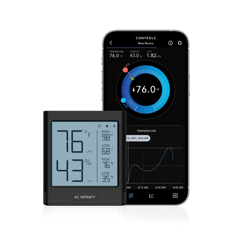 AC Infinity CLOUDCOM B2 Smart Thermo - Hygrometer with Integrated Sensor Probe - Indoor Farmer