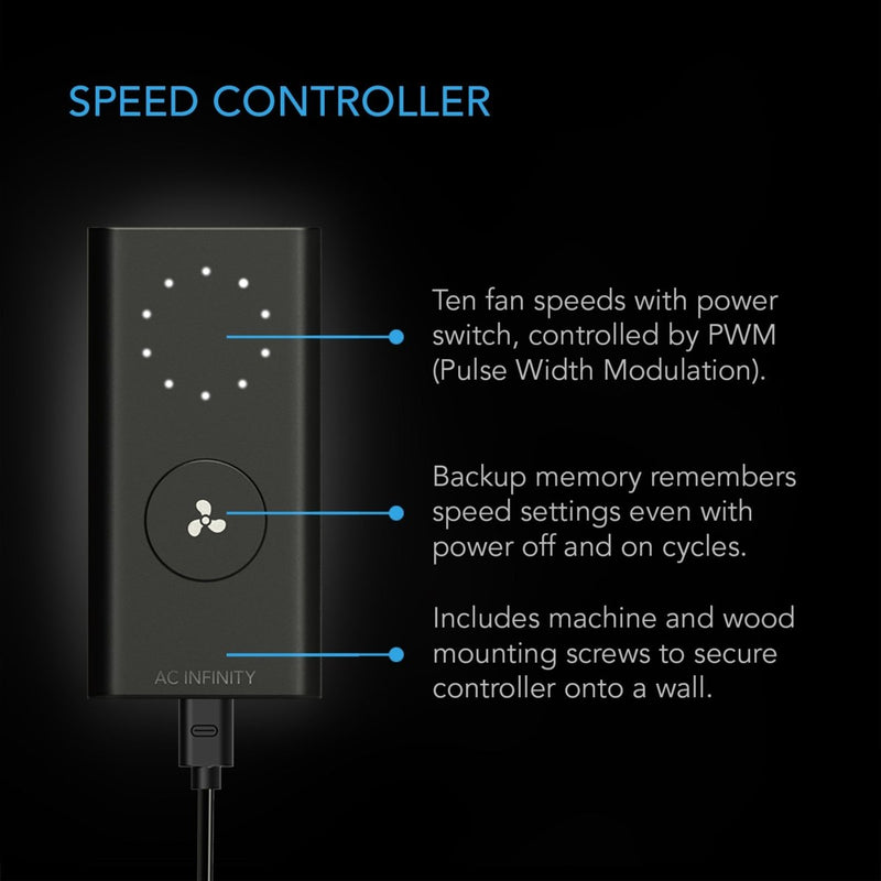 AC Infinity CLOUDLINE PRO S10 Inline Fan with Speed Controller (1201 CFM) - Indoor Farmer