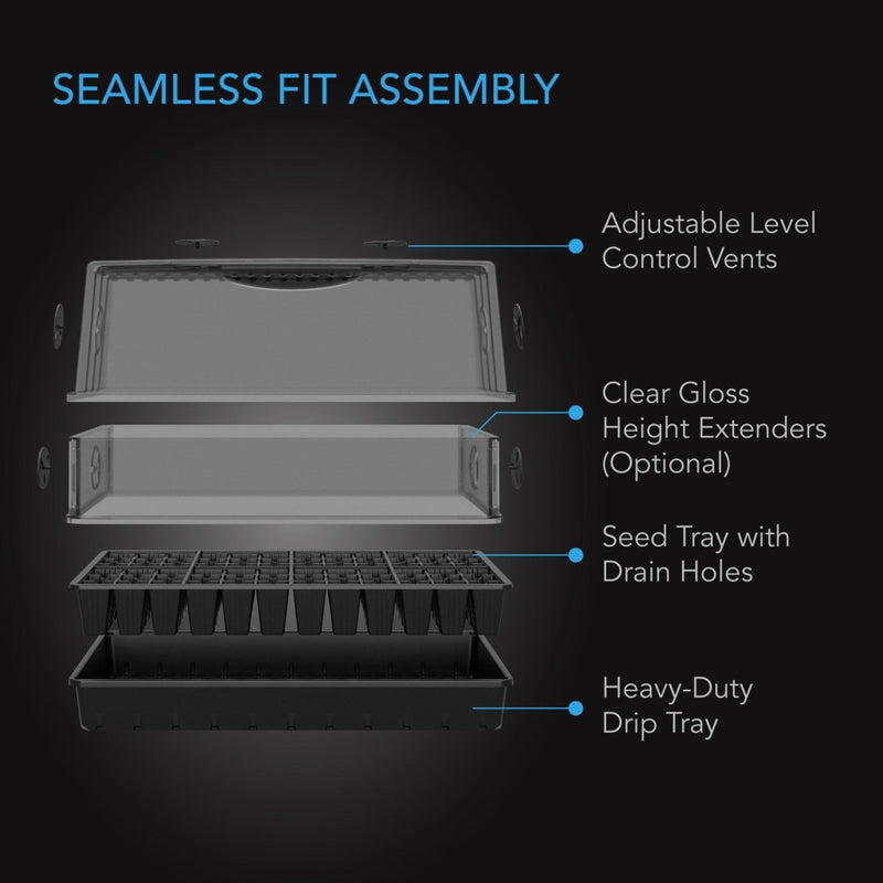 AC Infinity Heavy Duty Large Propagation Kit with Height Extension & 6X12 Cell Tray - Indoor Farmer