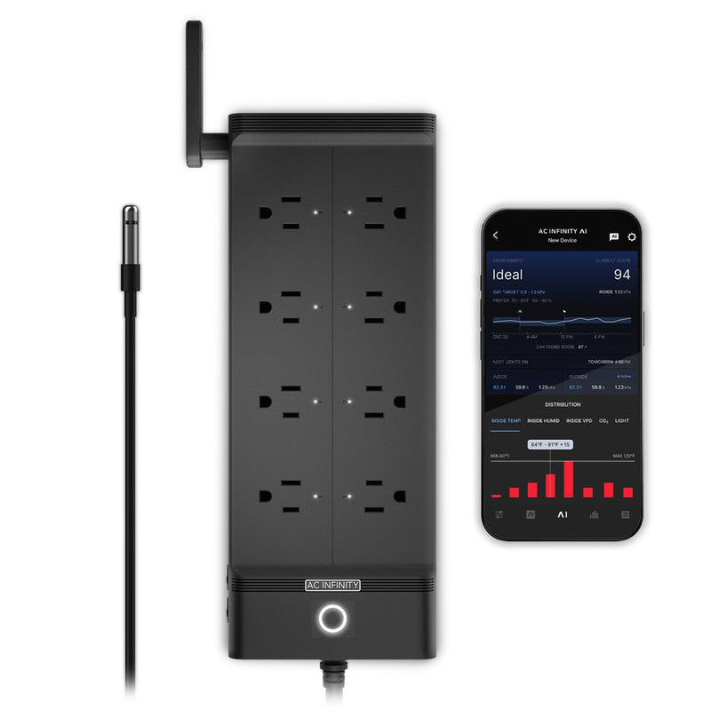 AC Infinity OUTLET AI+ Environment Controller – 8 Smart WiFi Outlets - Indoor Farmer