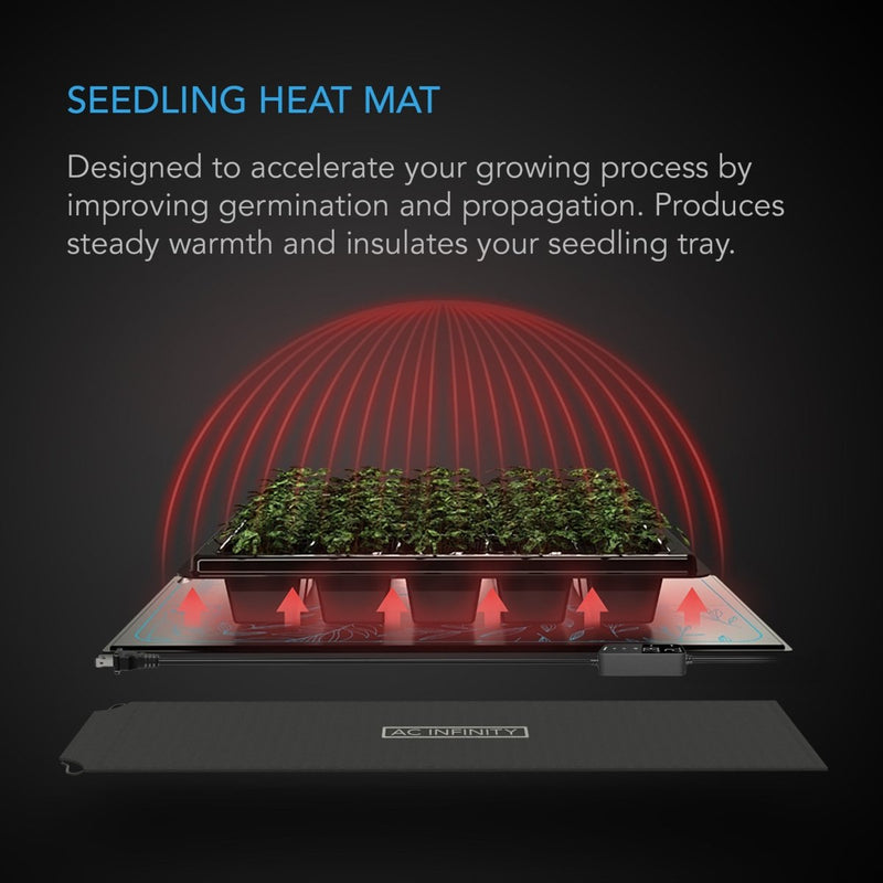 AC Infinity SUNCORE H3 Seedling Heat Mat with Heat Controller 10" x 20.75" - Indoor Farmer