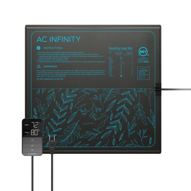 AC Infinity SUNCORE H5 Seedling Heat Mat with Heat Controller 20" x 20.75" - Indoor Farmer