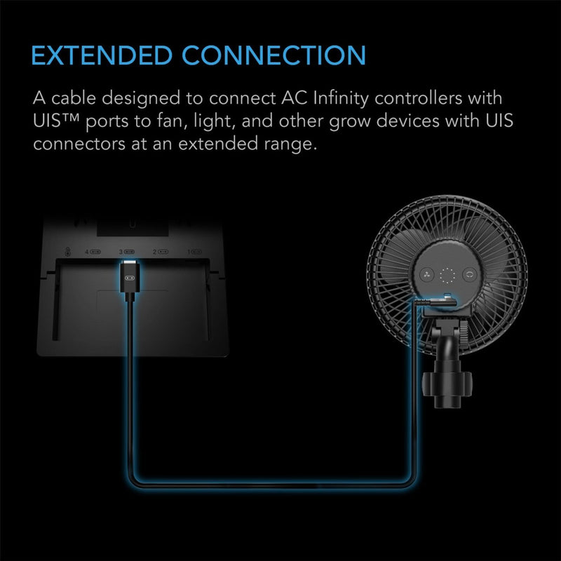 AC Infinity UIS Controller to Device Cable for Controller 69 PRO & Pro+ (L Shaped Male to Male) 10FT - Indoor Farmer