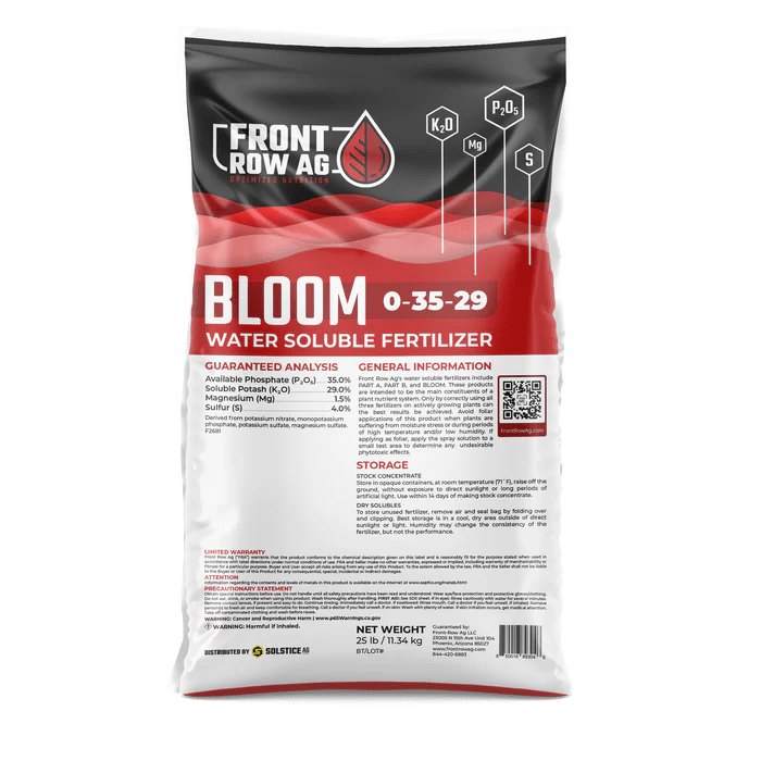 Front Row Ag Soluble Fertilizer BLOOM (0 - 35 - 29) 25 LB - Indoor Farmer