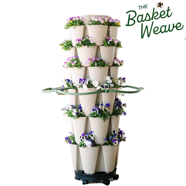 GreenStalk Original & Leaf Inventor's Bundle - Basket Weave Texture Stunning Stone - Indoor Farmer