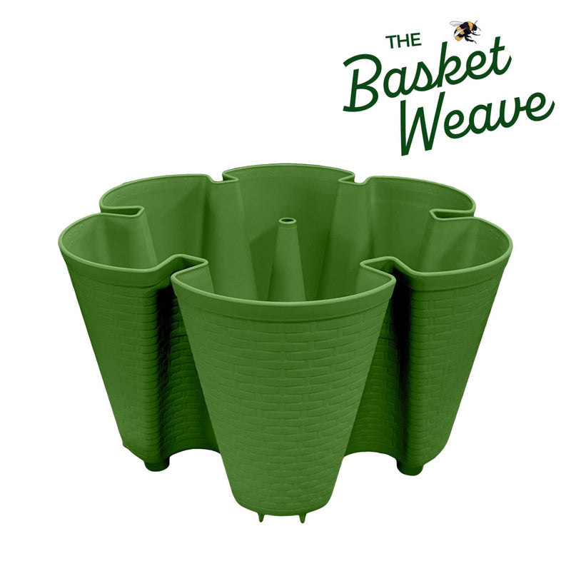 GreenStalk Original Planter Single Tier - Basket Weave Texture Evergreen - Basket Weave Texture - Indoor Farmer