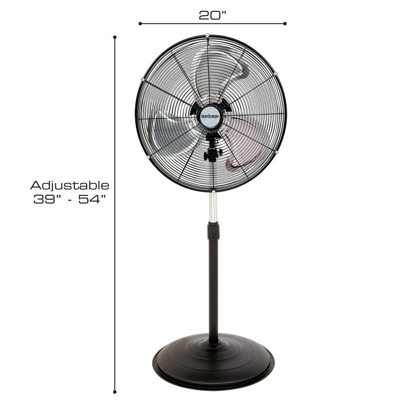 Hurricane Pro High Velocity Oscillating Metal Stand Fan 20" - Indoor Farmer