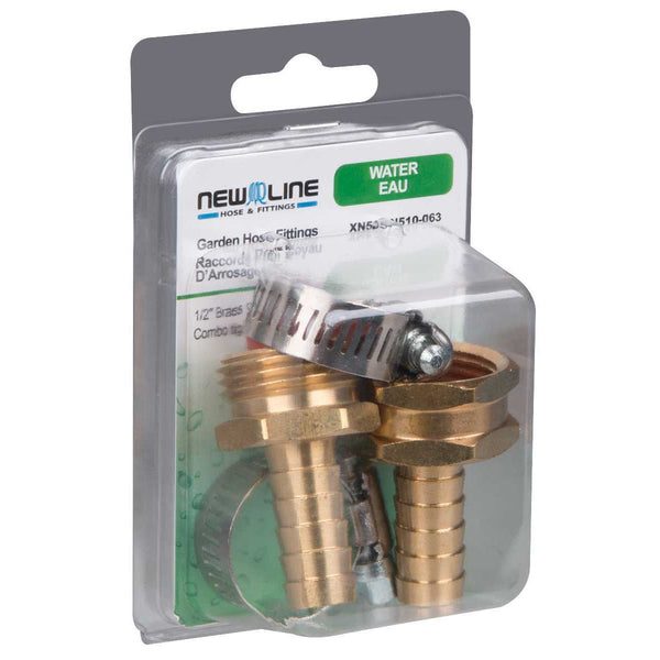 New Line Garden Hose Fittings Combo 1/2" Barbed to 3/4" GHT - Indoor Farmer