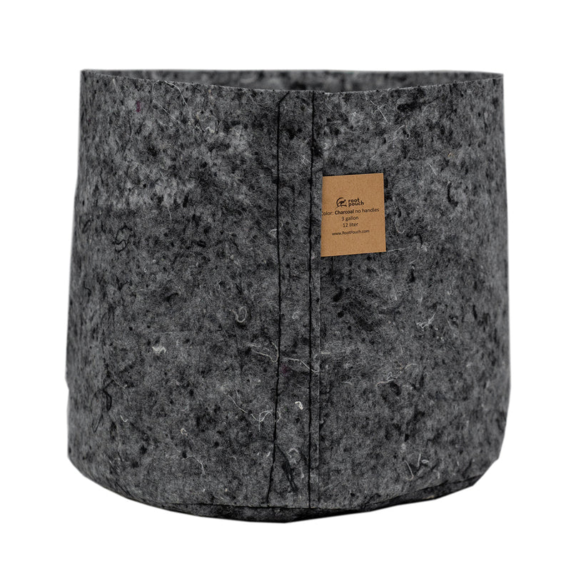 Root Pouch Charcoal Thin Fabric Pot - 3 Gallon - Indoor Farmer