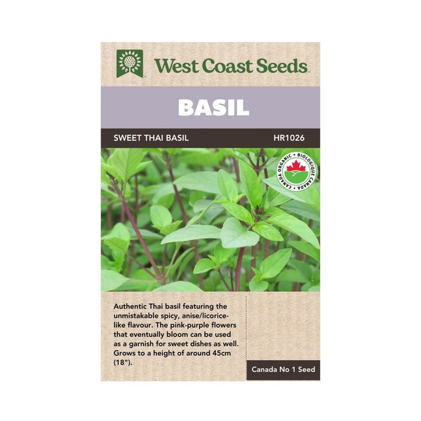 Sweet Thai Organic Basil Seeds 0.5g (Approx 450 Seeds) - Indoor Farmer