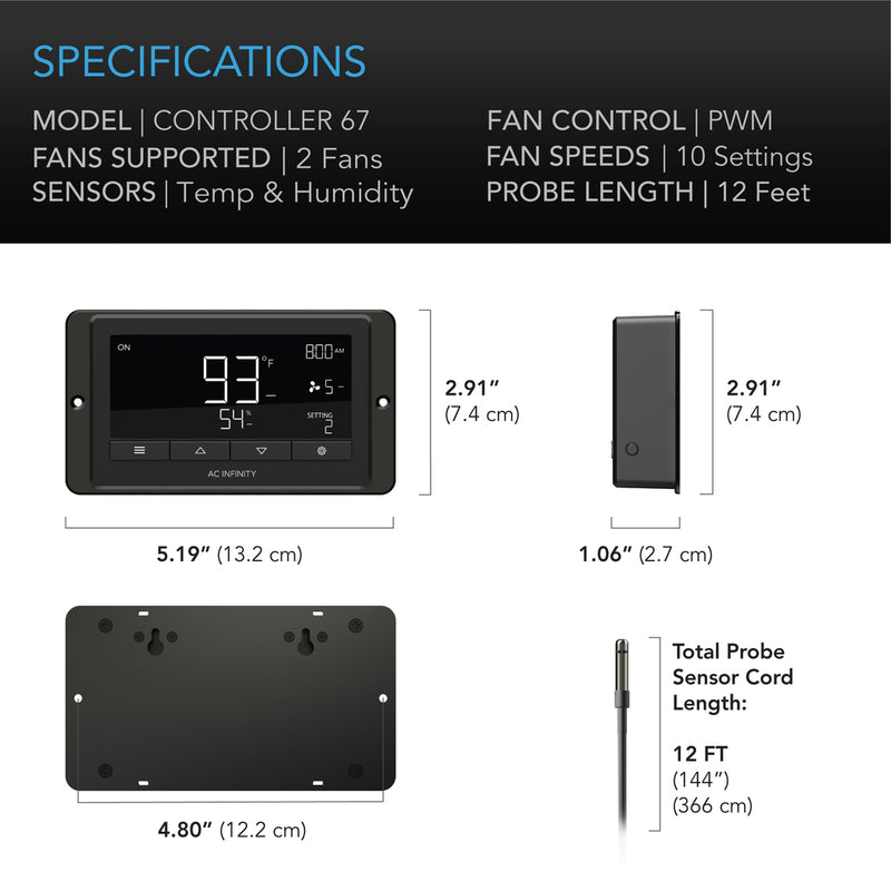 AC Infinity BLUETOOTH Smart Digital Fan Controller 67 - Indoor Farmer