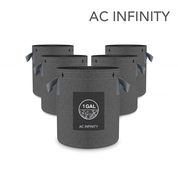AC Infinity Heavy-Duty Round Fabric Pot (5-PACK) - 1 Gallon - Indoor Farmer