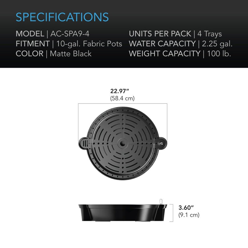 AC Infinity Self-Watering Fabric Pot Base XL - Indoor Farmer