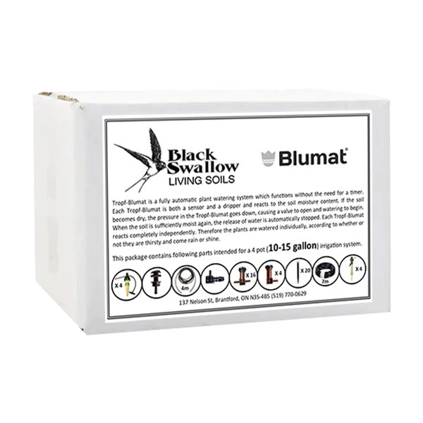 Black Swallow / Blumat 4 Pot Irrigation System (10-15 Gal) - Indoor Farmer