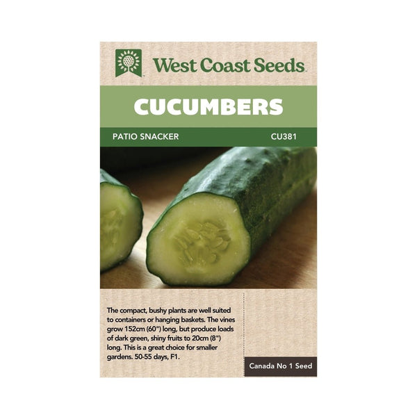 Cucumber - Patio Snacker Cucumber Seeds - Indoor Farmer