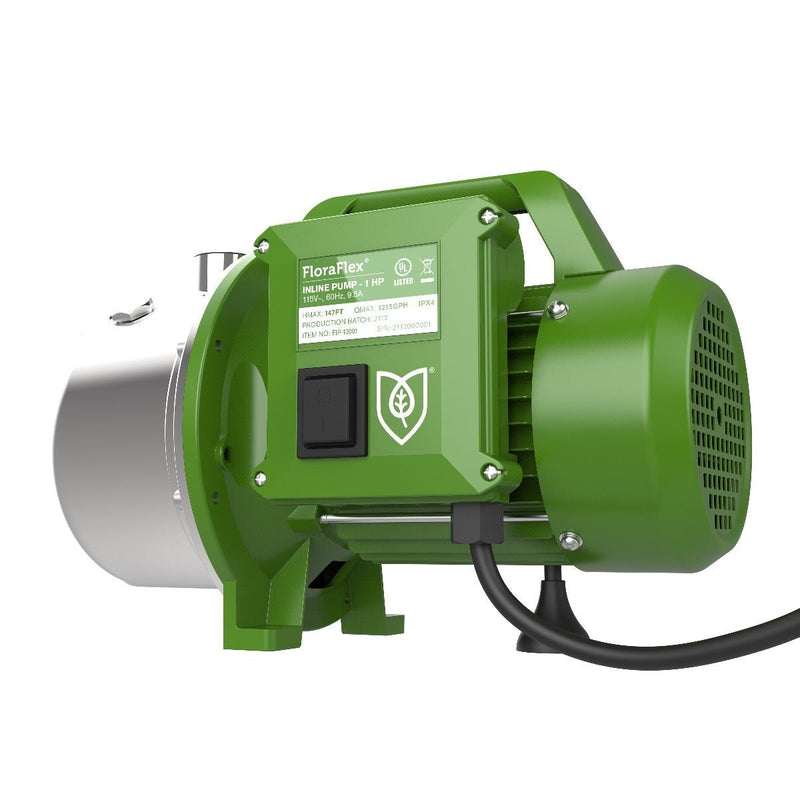 FloraFlex Inline Pump 1 HP - 1294 GPH (Max 65 PSI) - Indoor Farmer