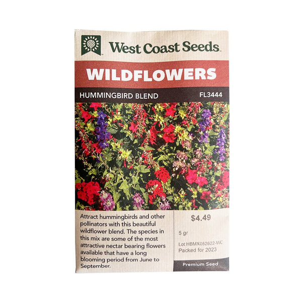 Flowers - Hummingbird Blend Wildflower Seeds 5g (Covers approx. 43 sq ft) - Indoor Farmer