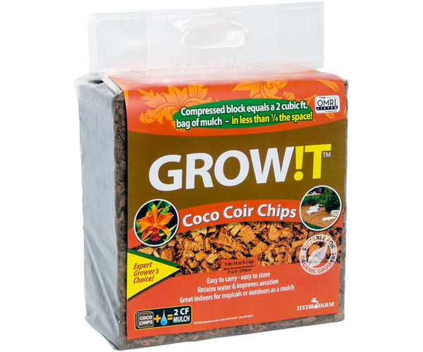 Grow!t Compressed Coco Coir Chips - Indoor Farmer