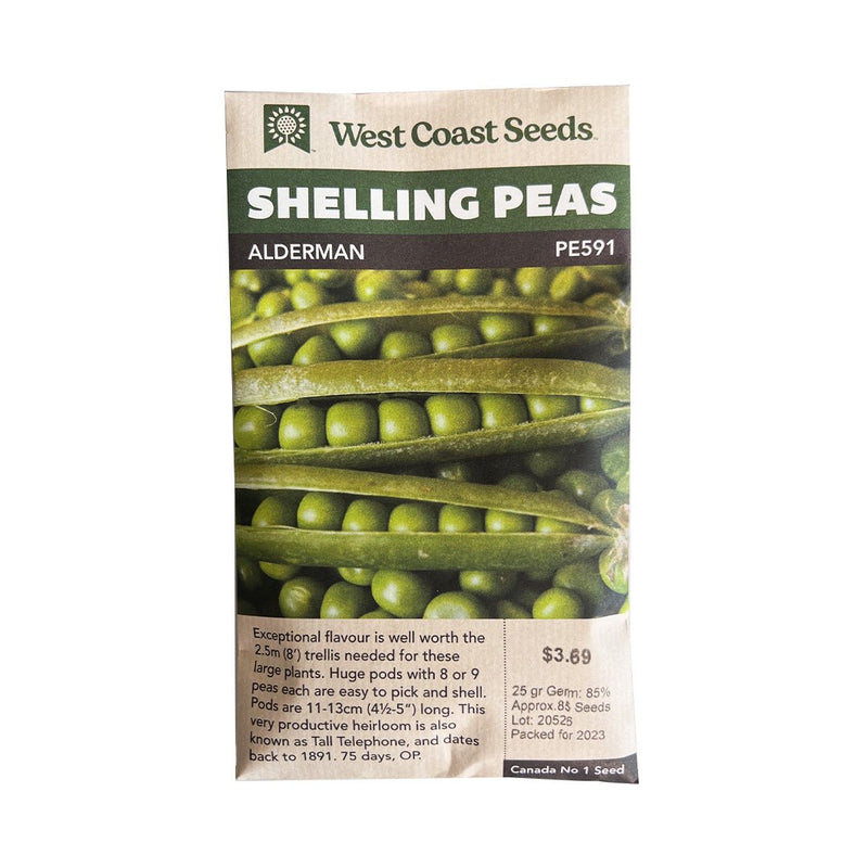 Peas - Alderman Shelling Pea Seeds 25g (Approx. 100 seeds) - Indoor Farmer