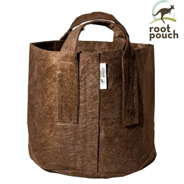 Root Pouch Boxer Brown Fabric Grow Bag with Handles - 25 Gallon - Indoor Farmer