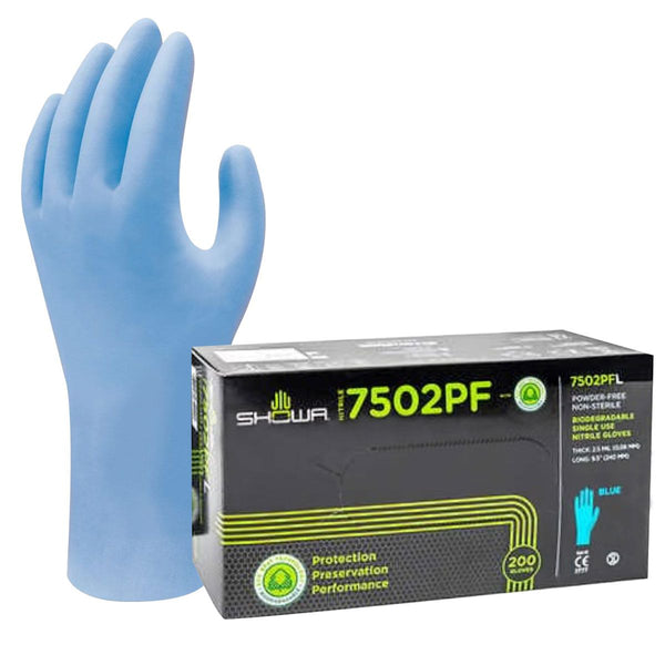 Showa Biodegradable Disposable Gloves Blue (200 Pack) - Indoor Farmer